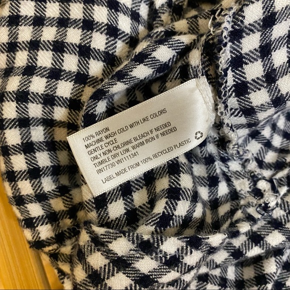 Merona Black and White Plaid Long Sleeve Top, Small, Half Button Front, Soft - Picture 6 of 8